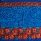 1 Yard Traditional Polynesian Tattoo Daisy Double Border Peachskin Polyester Fabric 44/45 Inch Width